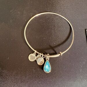 Alex and Ani Silver and Blue teardrop Charm Bracelet
